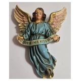 Nativity Set - Chalkware & Paper Mache Figures with Lighted Wooden Creche