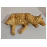 Nativity Set - Chalkware & Paper Mache Figures with Lighted Wooden Creche