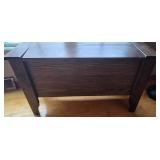 Vintage Wood Storage Bench with Lid