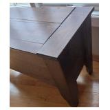 Vintage Wood Storage Bench with Lid
