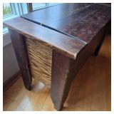 Vintage Wood Storage Bench with Lid