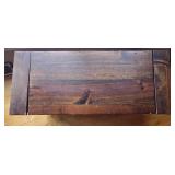 Vintage Wood Storage Bench with Lid