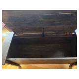 Vintage Wood Storage Bench with Lid