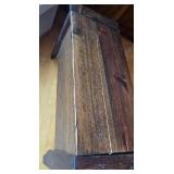 Vintage Wood Storage Bench with Lid