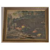 Signed FREDERICK WILLIAM BOULTON - Framed Flower Market Scene