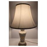 Vintage Bristol-Style Floral Porcelain Table Lamp with Gold Accents