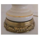 Vintage Bristol-Style Floral Porcelain Table Lamp with Gold Accents