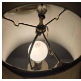 Vintage Bristol-Style Floral Porcelain Table Lamp with Gold Accents