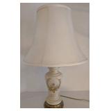 Vintage Bristol-Style Floral Porcelain Table Lamp with Gold Accents
