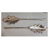 4 CALIDAD Stainless Steel Canister Set (3 Qt, 3.5 Qt, 4 Qt, 5 Qt) & Leaf-Shaped Salad Tongs