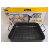 Bella Ceramic Griddle New in Box & Rachel Ray Roasting Pan