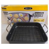 Bella Ceramic Griddle New in Box & Rachel Ray Roasting Pan