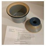 Artisan Ceramic Lot - Wild Rice Jar with Lid - Minute Egg Maker w/Lid, Spoon Rest & 2 Cups