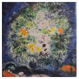 Marc Chagall Les Amoureux au Bouquet Reproduction - Framed Canvas Print