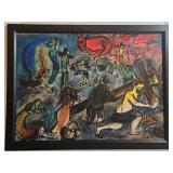 Framed Marc Chagall Déposition de Croix Reproduction Canvas Print