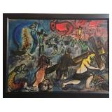 Framed Marc Chagall Déposition de Croix Reproduction Canvas Print