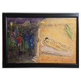 Marc Chagall Hyménée Color Screen Print on Canvas, 1961 - Daphnis et Chloé, 26x18