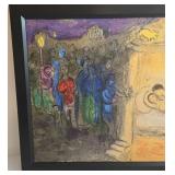 Marc Chagall Hyménée Color Screen Print on Canvas, 1961 - Daphnis et Chloé, 26x18