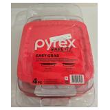 NEW Pyrex Easy Grab 4-Piece Bakeware Set with Lids & Carrying Case
