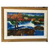 Michael Daly Original Watercolor Landscape - Extra Large, Framed Under Glass