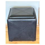 Nexus Cubicle Storage Cube with Flip Tray - Black Leather/Pleather, 18 in Square x 19 in Tall