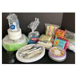 Assorted Party Paper Supplies - Plates, Cups, Napkins, Bowls & Cutlery (New)
