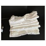 Table Linens Lot - 13 Straw Placemats, 11 Black/Gray Placemats, 8 Red Linen Striped Placemats, 4 Tablecloths