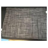 Table Linens Lot - 13 Straw Placemats, 11 Black/Gray Placemats, 8 Red Linen Striped Placemats, 4 Tablecloths