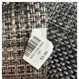 Table Linens Lot - 13 Straw Placemats, 11 Black/Gray Placemats, 8 Red Linen Striped Placemats, 4 Tablecloths