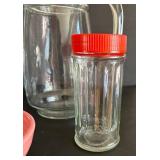 Fiesta Orange Bistro Bowls & Niloak Pink Pitcher Vintage Large Glassware Lot