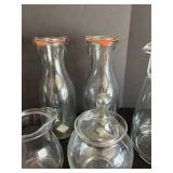 Fiesta Orange Bistro Bowls & Niloak Pink Pitcher Vintage Large Glassware Lot