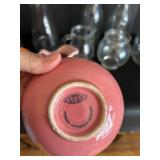 Fiesta Orange Bistro Bowls & Niloak Pink Pitcher Vintage Large Glassware Lot