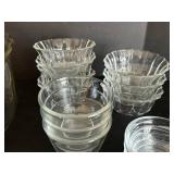 Glassware & Kitchenware Set: Large Glass Serving Bowl, Ribbed Glass Bowls, Ramekins & More
