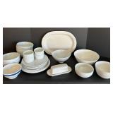 White Porcelain Dinnerware Set - 13 x 11 Platter & Assorted Bowls