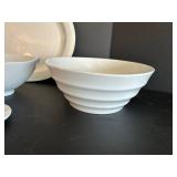 White Porcelain Dinnerware Set - 13 x 11 Platter & Assorted Bowls