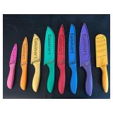 Colorful Cuisinart Knife Set w Pure Komachi 2 - 8-Inch Blade, C7714PMMCPC-8SL