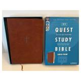 NIV Quest Study Bible Large Print LeatherSoft Brown - New International Version, Comfort Print
