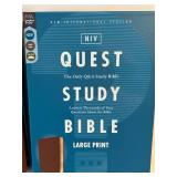 NIV Quest Study Bible Large Print LeatherSoft Brown - New International Version, Comfort Print