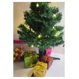 Christmas Decor - Mini Mexican Nativity, Mini Tree & Ganz Light-Up Pinecone Cloche