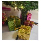 Christmas Decor - Mini Mexican Nativity, Mini Tree & Ganz Light-Up Pinecone Cloche