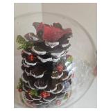 Christmas Decor - Mini Mexican Nativity, Mini Tree & Ganz Light-Up Pinecone Cloche