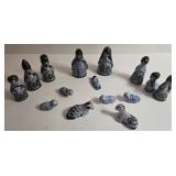 Christmas Decor - Mini Mexican Nativity, Mini Tree & Ganz Light-Up Pinecone Cloche