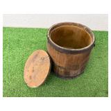 Wooden Bucket with Cover 8" Tall