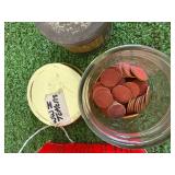 WW 2 Tokens, North Vietnam Arm Band, Lighter & Some 12 Gauge Shells