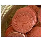 WW 2 Tokens, North Vietnam Arm Band, Lighter & Some 12 Gauge Shells