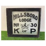 Hillsboro Lodge No 30 on Glass 25" Across