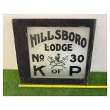 Hillsboro Lodge No 30 on Glass 25" Across