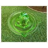 Uranium Glass Juicer & Wood Barrel