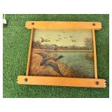 Mixed Lot Collectibles - Lamp, Artwork, Plate