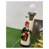 Mixed Lot Collectibles - Lamp, Artwork, Plate